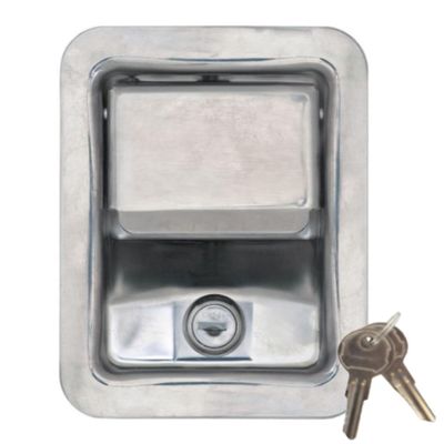 Buyers Products L3885RLS Stainless Steel Rotary Single Point Paddle Latch, 1/2 Inch Striker, Locking Tool Box Latch for Utility Boxes, Tack Boxes & More