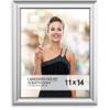 Langdon House 11x14 Silver Picture Frame, Contemporary Glam Photo Frame 11 x 14, Wall Mount or Table Top, Celebration Collection view 1