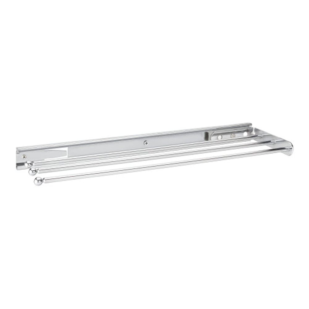 Rev-A-Shelf Under Sink Hand Towel Holder for Kitchen and Bathroom Cabinets, Pullout Extension 3 Prong Wire Dish Rag Rack Hanger, Chrome, 563-47 C