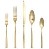 Fortessa Lucca Faceted 18/10 Stainless Steel Flatware, 5 Piece Place Setting, Service for 1, Brushed Gold view 1
