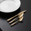 Fortessa Lucca Faceted 18/10 Stainless Steel Flatware, 5 Piece Place Setting, Service for 1, Brushed Gold view 3