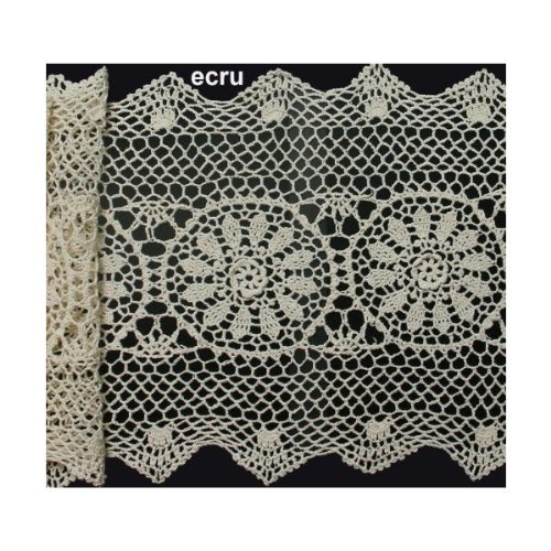Creative Linens 14x54 Crochet Lace Table Runner Beige 100% Cotton Handmade 1PC
