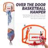Etna Over the Door Basketball Laundry Hamper - Space Saving Hanging Hamper with Metal Ring, Backboard, Drawstring Bag - Fun Laundry Solution for Kids Room, Dorm Rooms, Dunk Away Dirty Laundry view 2