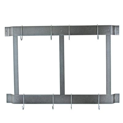 Rogar 1901 Ultimate Wall Mounted Pot Rack in Hammered Steel/Chrome