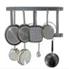 Rogar 1901 Ultimate Wall Mounted Pot Rack in Hammered Steel/Chrome view 3