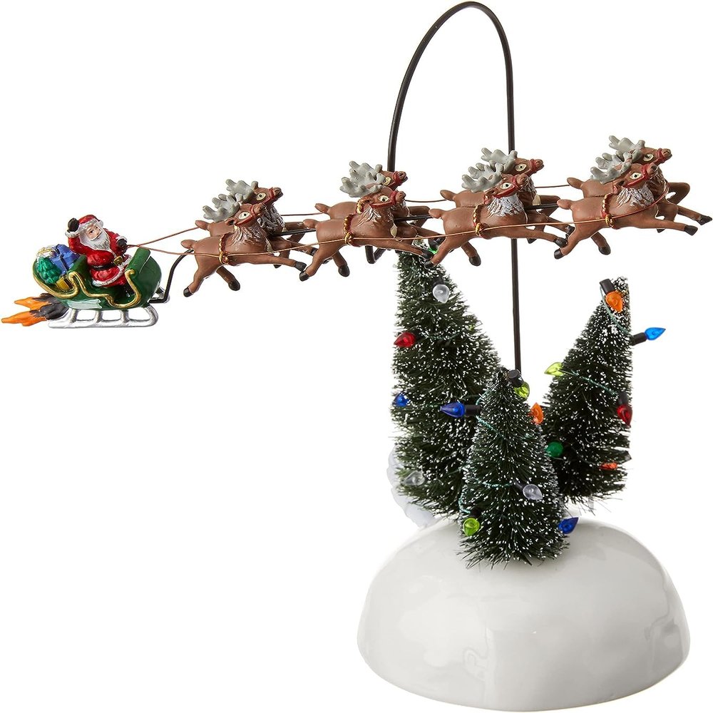 Department 56 National Lampoon's Christmas Vacation Village Accessories Flaming Sleigh Animated Figurine, 10 Inch, Multicolor