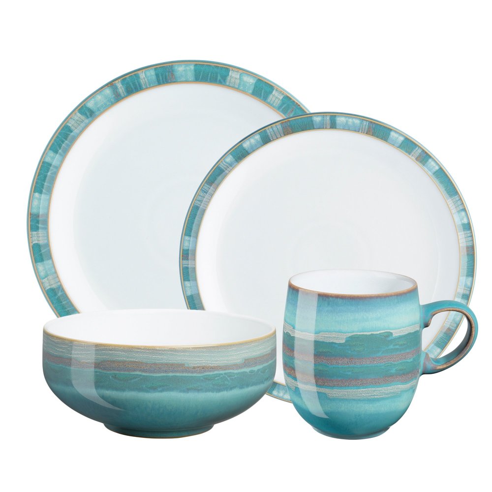 Denby Azure Coast 4-Piece Place Setting, Blue
