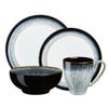 Denby Halo Dinnerware Set, 4-piece, Black-Blue view 1