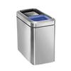simplehuman 20 Liter / 5.3 Gallon Dual Compartment Recycling Can, Slim Open Top Office Trash Can, Commercial Grade Heavy Gauge Small Trash Can, Brushed Stainless Steel view 1