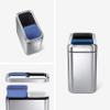 simplehuman 20 Liter / 5.3 Gallon Dual Compartment Recycling Can, Slim Open Top Office Trash Can, Commercial Grade Heavy Gauge Small Trash Can, Brushed Stainless Steel view 2