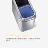 simplehuman 20 Liter / 5.3 Gallon Dual Compartment Recycling Can, Slim Open Top Office Trash Can, Commercial Grade Heavy Gauge Small Trash Can, Brushed Stainless Steel view 4
