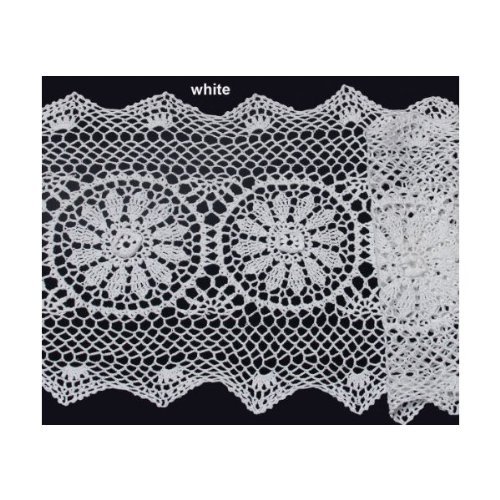 Creative Linens 14x54 Crochet Lace Table Runner White 100% Cotton Handmade 1PC