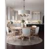 Drum Shade Collection 5-Light White Textured Linen Shade Farmhouse Chandelier Light Antique Bronze view 3