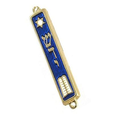 10 Commandments Mezuzah 24k Gold Plated Jewish 2.7" Mezuza Judaica Made in Israel