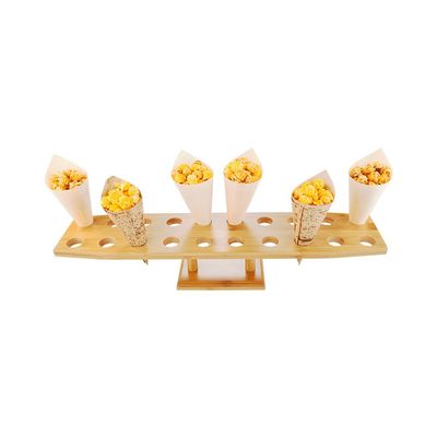 Restaurantware 22.5 x 4.3 Inch Oval Cone Stand 1 Sturdy Cone Holder - With 20 Slots Cones Sold Separately Bamboo Cone Holder For Buffets Banquets Or Catering Events Party Supplies