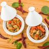 Restaurantware 3.5 Inch Tajine Pots 10 Mini White Appetizer Bowls - Tajine Style With Dome Cover White Porcelain Tiny Bowls Chip-Resistant For Samples Sauces Or Spices view 3
