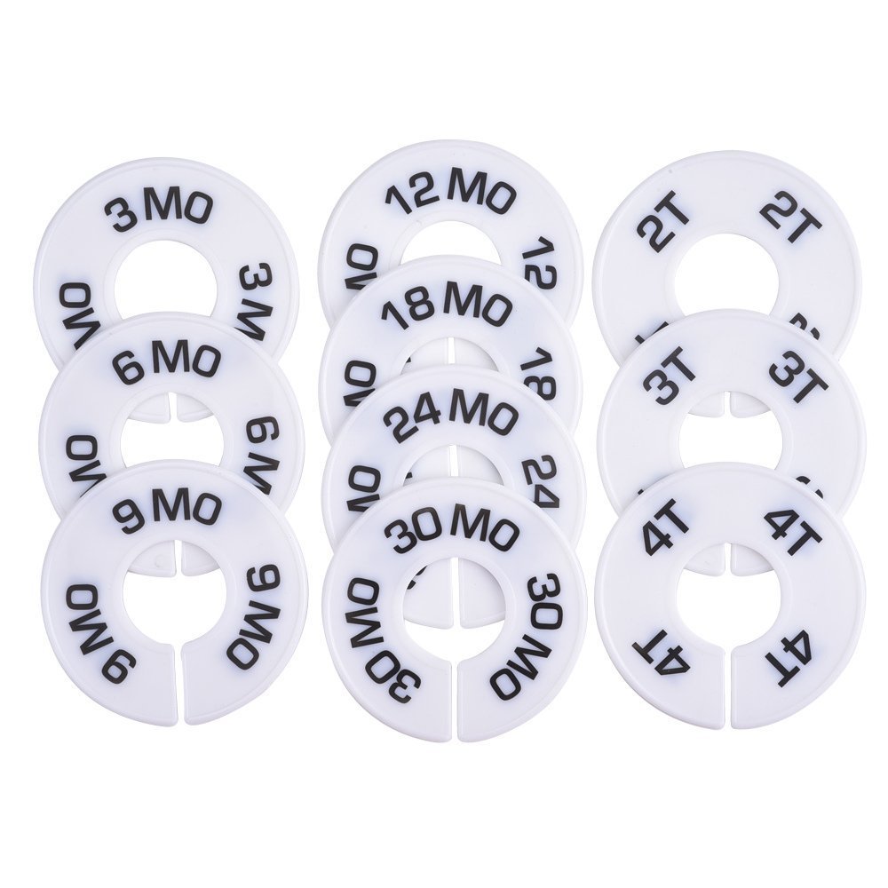 Blulu 10 Pack Clothing Rack Size Dividers Round Hangers Dividers