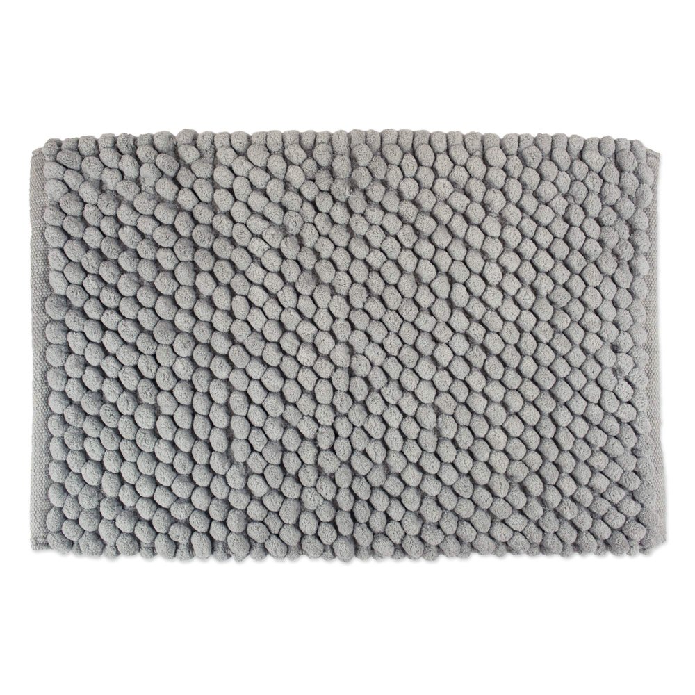 DII Ultra Soft Chenille Bath Mat, Chunky Popcorn Bath Rug, 17x24", Gray
