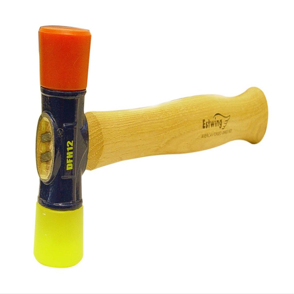 Estwing DFH12 Red and Yellow Rubber Mallet Hammer, 12-Ounce