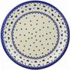Polmedia Polish Pottery Serving Plate - Blue Valentine Hearts Pattern Handmade in Boleslawiec Poland by Ceramika Bona + Certificate of Authenticity view 1