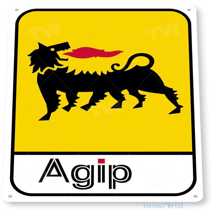 Tinworld Tin Sign: AGIP Gas Oil Station Metal Decor Garage Shop Store Bar Pub Cave B085