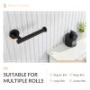 APLusee Matte Black Toilet Paper Holder, Stainless Steel Tissue Roll Hanger, Round TP Dispenser Wall Mount for Bathroom, Kitchen, Washroom view 2