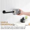 APLusee Matte Black Toilet Paper Holder, Stainless Steel Tissue Roll Hanger, Round TP Dispenser Wall Mount for Bathroom, Kitchen, Washroom view 4