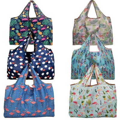 Ahyuan Reusable Grocery Bags 6 Packs Super Large Foldable Grocery Tote Bags Ripstop Polyester Reusable Shopping Bags with Attached Pouch Reusable Bags (Green)
