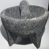 Made in Mexico Piedra Negra Black Stone Genuine Mexican Manual Guacamole Salsa Maker Volcanic Lava Rock Molcajete/Tejolote Mortar and Pestle Herbs Spices Grains 7" Large view 1