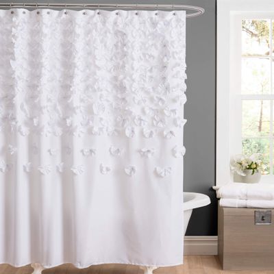 Lush Decor Lucia Shower Curtain, 72" x 72", White