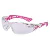 Bolle Safety Bolle Boll Safety 40254, Rush+ Small Safety Glasses Platinum, Pink & White Frame, Clear Lenses view 2