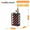 Mango Steam 23 Bottle Black Wine Rack with Glass Top Shelf, Free Standing for Home, Kitchen and Bar view 4