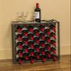 Mango Steam 32 Bottle Wine Rack with Black Glass Top Shelf, Free Standing for Home, Kitchen and Bar view 4