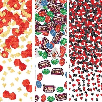 Casino Multicolor Royale Party Paper & Foil Confetti - 1.2 oz. (1 Pack) - Ideal For Poker Game Nights & Casino Themed Events
