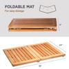 Bambsi Bamboo Bath Mat - Foldable Wooden Shower Mat, Non-Slip Bamboo Bathroom Mat for Indoor/Outdoor Use, Spa & Sauna Floor Mat, Wood Bath Mat 24" x 18" view 3