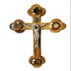 Jerusalem Imports Wall Cross Crucifix Orthodox 14 Station 4 Lens Olive Wood Essences (7") view 1