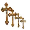 Jerusalem Imports Wall Cross Crucifix Orthodox 14 Station 4 Lens Olive Wood Essences (7") view 2