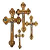 Jerusalem Imports Wall Cross Crucifix Orthodox 14 Station 4 Lens Olive Wood Essences (7") view 3