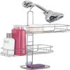 InterDesign Linea Adjustable Shower Caddy - Bathroom Storage Shelves for Shampoo, Conditioner and Soap, Silver view 3