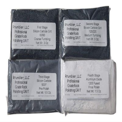 Rock Tumbler Grit for 3 Pound Tumbler by RTumbler Professional Grade Rock Polishing Grit