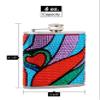 Hip Flask Holding 6 oz - Rhinestone Heart Pattern Design - Pocket Size, Stainless Steel, Rustproof, Screw-On Cap - Purple, Green, Red and Blue Finish view 3