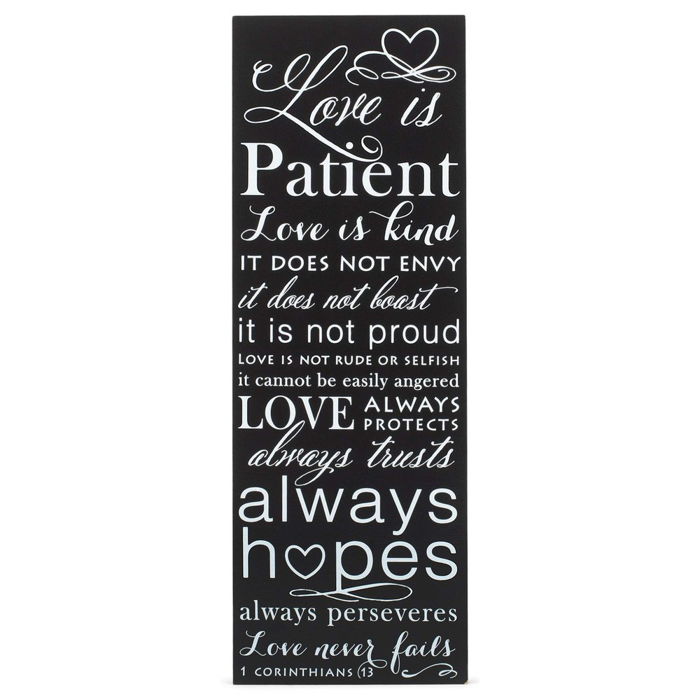 1 Corinthians 13 Love is Patient 5 x 14 Wood Wall Sign Plaque