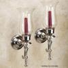 Flythe Consulting Manor Wall Sconce Pair - Satin Nickel - Made of Solid Brass - Hurricane Style Glass - Elegant Candle Holder for Bedroom, Living Room, Kitchen view 2