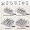 Simple Houseware 4-Pack Drawer Organizer Set - Closet Dividers for Underwear, Socks, Bras, Scarves, Ties - Foldable Non-Woven Storage Boxes, Gray view 2