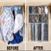 Simple Houseware 4-Pack Drawer Organizer Set - Closet Dividers for Underwear, Socks, Bras, Scarves, Ties - Foldable Non-Woven Storage Boxes, Gray view 3