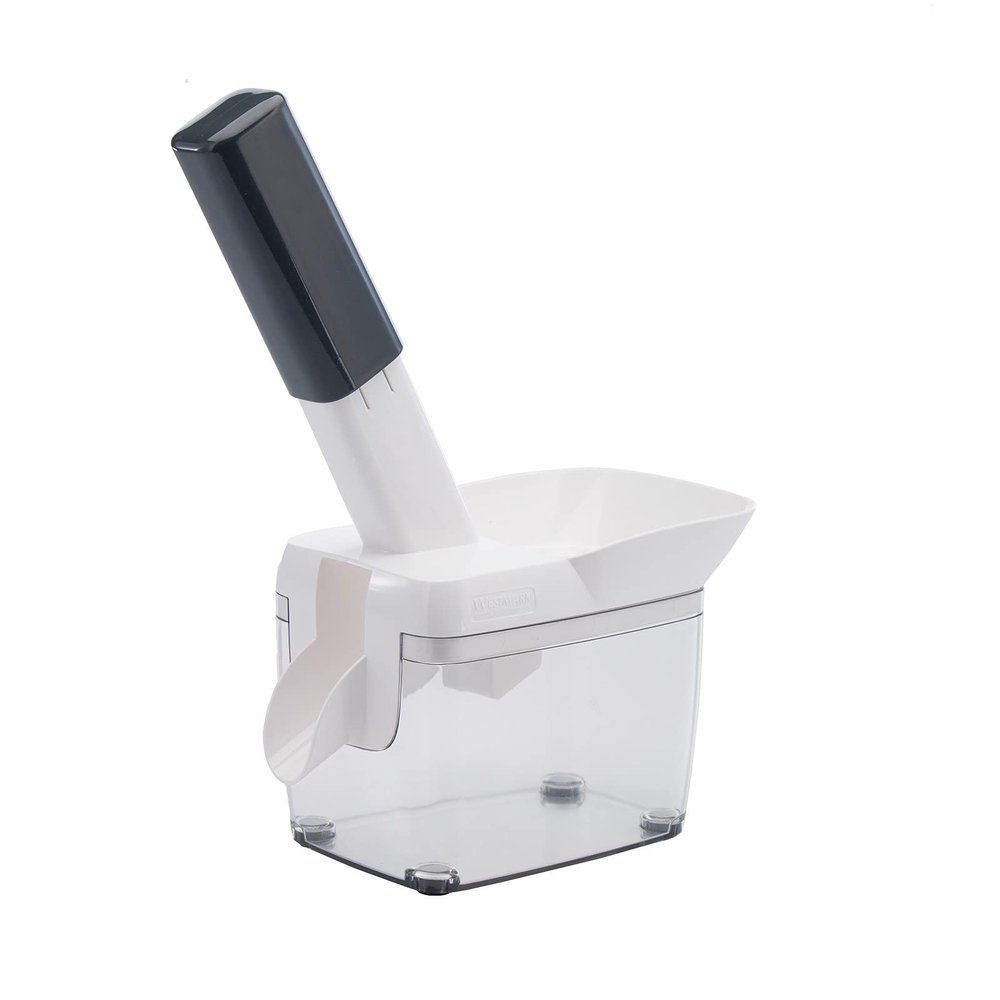 Westmark Cherry Stoner Pitter, Stainless Steel plunger Comes with Waste Container, Stones Cherries Ready For Cakes and Preserves