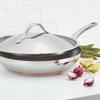Anolon Nouvelle Stainless Stainless Steel Frying Pan / Fry Pan / Stainless Steel Skillet with Lid - 12 Inch, Silver view 2