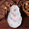 Jusalpha Elegant Embossed 3-tier Ceramic Cake Stand- Cupcake Stand- Tea Party Pastry Serving Platter in Gift Box and a Free Sugar Tong (FL-Stand 03) view 2