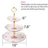 Jusalpha Elegant Embossed 3-tier Ceramic Cake Stand- Cupcake Stand- Tea Party Pastry Serving Platter in Gift Box and a Free Sugar Tong (FL-Stand 03) view 4