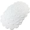 kilofly Handmade Crochet Round Cotton Lace Table Placemats Doilies Value Pack [Set of 4], Medallion, 13x13 inch, White view 1